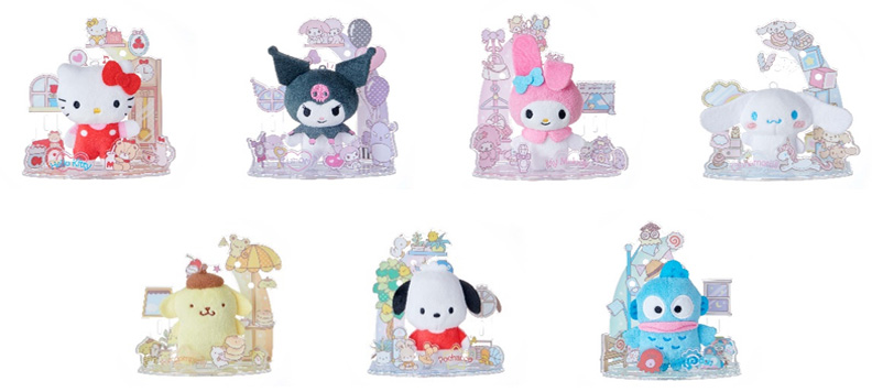 「ハローキティ」「クロミ」「マイメロディ」「シナモロール」「ポムポムプリン」「ポチャッコ」「ハンギョドン」の7種